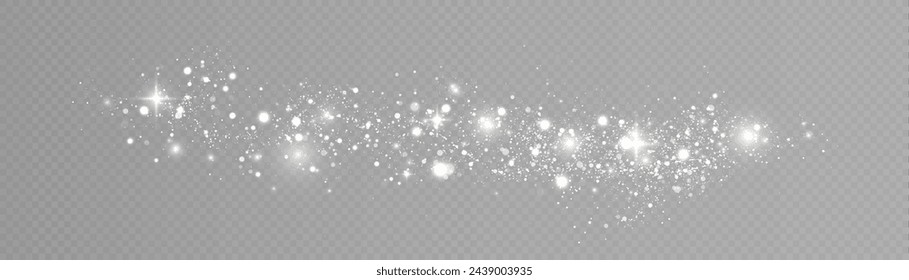 Vector light effect with bokeh and sparkles on a transparent background. An elegant combination of blurry points of light and shimmering particles creates an atmosphere of magic and celebration.	
