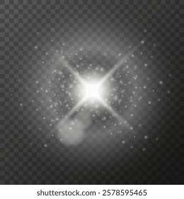 Vector light effect. Isolated on a transparent background. Vector illustration.	