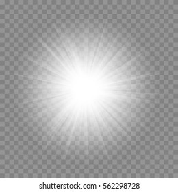 Vector light effect on the transparent background.