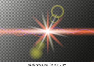 Vector light effects. light lens effects on transparent background. sunrays for web design
