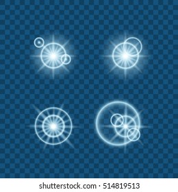 Vector light effects on transparent background, christmas illustration