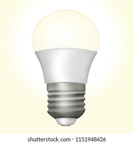 Vector light emitting diode lamp included in an electric circuit isolated on a yellow background.