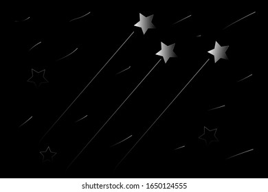 
Lámpara vectorial con estrellas negras en el cielo oscuro. Luz Flash.