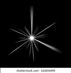 Vector Light Glare on Black Background, Eps 10 Vector, Gradient Mesh and Transparency Used, Raster Version Available