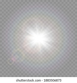 Vector Light With Glare. Sun, Sun Rays, Dawn, Glare From The Sun Png. White Flare Png, Glare From Flare Png.