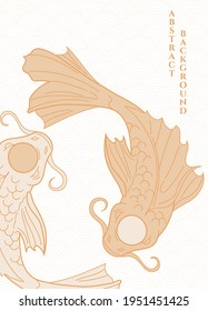 ilustración de oro de luz vectorial fondo abstracto de los peces koi yin yang en el fondo japonés