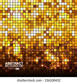 Vector light golden mosaic background. Editable creative illustration.