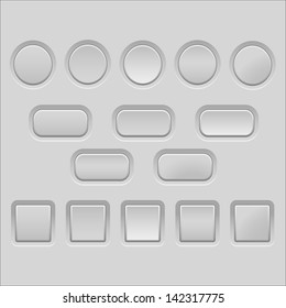 Vector light grey empty buttons