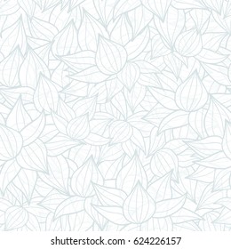 Vector light grey succulent plant texture drawing seamless pattern background. Great for subtle, botanical, modern backgrounds, fabric, scrapbooking, packaging, invitations.