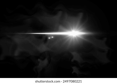 Vector light from the headlights PNG. Light from the headlights of a car on an isolated transparent background. Round headlights, yellow light PNG.