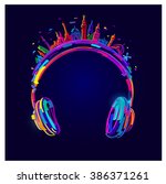 Vector Light Headphones, colorful headphones, easy all editable