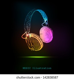 Vector Light Headphones, easy all editable