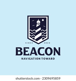 Vector light house logo design creative