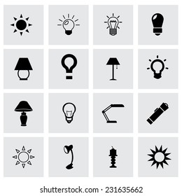 Vector light icon set on grey background