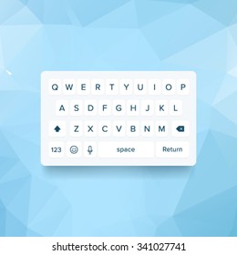 Vector light keyboard of smartphone, alphabet buttons