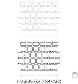 Vector light keyboard for smartphone, empty buttons