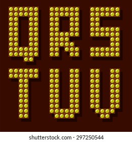 Vector Light Letters. Retro Lightbulb Alphabet. Set of Broadway Light Bulb Letters.