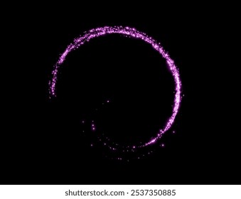 Vector light line effect of pink circle. Luminous fire trail on a transparent background. Light round line with an advantage effect. pink dust circle light png.