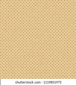 Vector light perforated leather seamless texture. Realistic perforated background. Beige dotted pattern. Car seat material design. Endless web page fill. Backdrop with small black holes