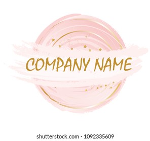 Vector light pink pastel acrylic brush strokes, delicate textures for logo, decoration, wedding invitation. 