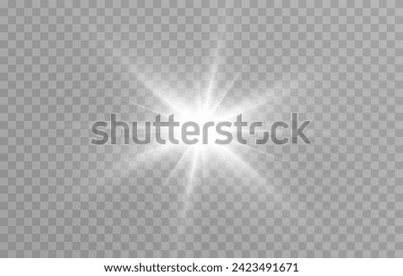 Vector light png. Realistic bright flash of light png. Sun, sun rays.