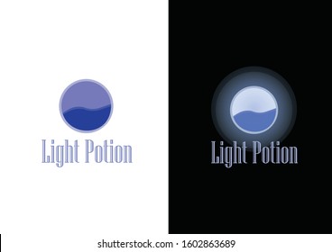 vector light potion - logo design icon. Multimedia logo. Company, technology, beauty and science logo