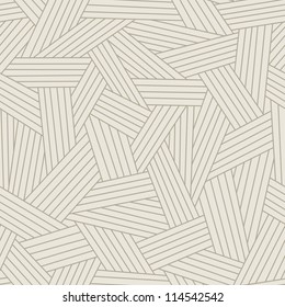 Vector light seamless pattern with interweaving of thin lines. Traditional hatching of architectural hand drawn graphic. Simple abstract ornamental gray illustration with stylized texture of covering