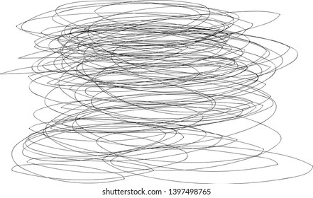 Vector light set of hand drawn scribble line shapes. Scribble brush strokes set. Logo design elements. Chaos doodle pattern. Vector illustration Isolated on white background