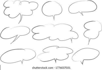 Vector light set of hand drawn scribble line shapes. Scribble brush strokes set. Logo design elements. Chaos doodle pattern. Vector illustration Isolated on white background