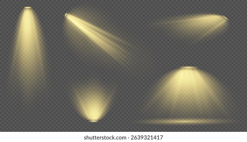 Vector light set includes light source, studio lighting, walls. It also includes floodlighting and spotlighting. Finally, it includes light beams and light effect.For banners.PNG