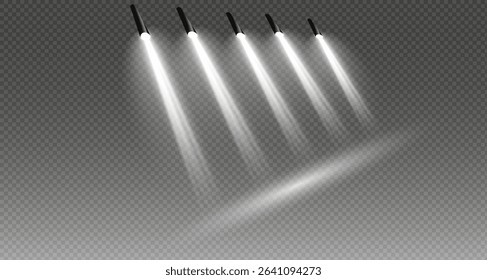 Vector light set includes light source, studio lighting. It also includes spotlight lighting and spotlight PNG. Finally, it includes light rays and light effect. For Holidays