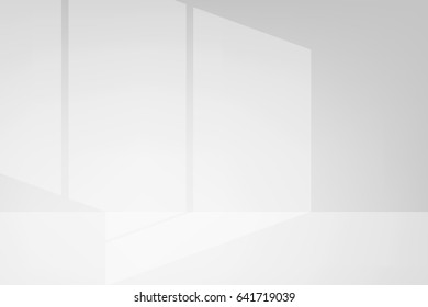 vector light and shadow gray background, white interior abstract background. use mash tool, soft light and mask