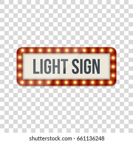 Vector Light Sign realistic Billboard Template
