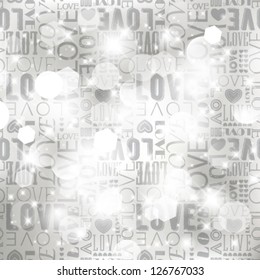 Vector light silver love abstract background.