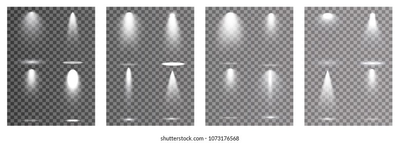 Vector light sources, concert lighting, steel floodlights. Concert spotlight with a beam.
