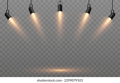 Vector light sources. Light from a spotlight png. Studio, studio lighting png. Spotlight png. Yellow light. Light effect.