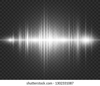 Vector light special effect. Luminous stripes on a transparent background.