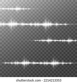Vector light special effect. Luminous stripes on a transparent background.