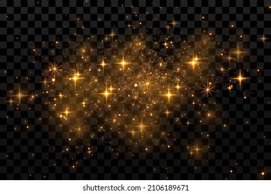 Vector light with starry sparkle. Magic effect. Light effects background.