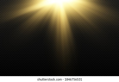 Vector light  sun  rays  Sunrise  A bright flash light  The lights sun  Light png  Vector illustration 