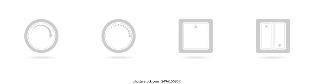 Interruptor de la luz del Vector. Vector de Botones de encendido y apagado de luz. simple aislado en Botones de fondo blanco cambia de Vector.