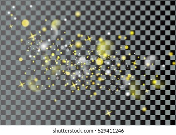Vector light trace with star glitter flare magic effect