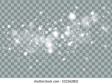 Vector light trace with star glitter flare magic effect