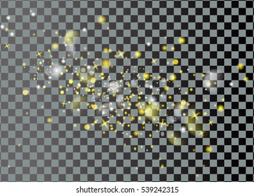 Vector light trace with star glitter flare magic effect