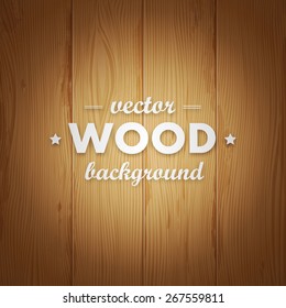 Vector light wood texture with title. Background