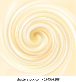 Vector light yellow background of swirling creamy texture 