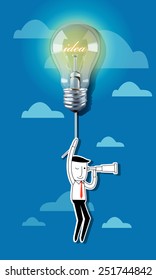 Vector of Lightbulb Business Balloon Idea 
