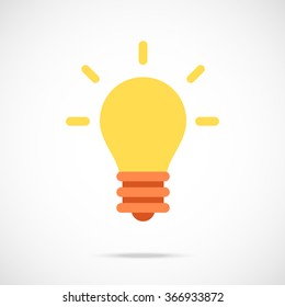 Vector lightbulb icon. Modern flat design vector illustration concept for web banner, web and mobile apps, web sites, printed materials, infographics. Vector icon isolated on gradient background