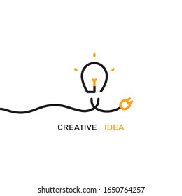 Vector lightbulb line logo design