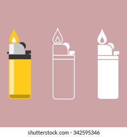 Vector lighter, flat design